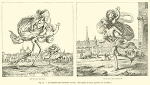 De oskyldigas kyrkogård 1640, faksimil av två gravyrer av La Bella av French School