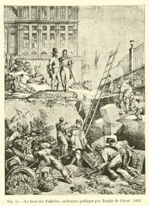 Tuileriernas grop, politisk karikatyr av Turpin de Crisse, 1833 av French School