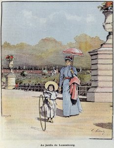 Le jardin du Luxembourg - i "Den lille fransmannen illustrerad" "av 1900-07-21. av French School