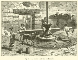Vetekvarnen bland romarna (gravyr) av French School