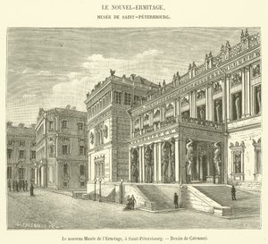 Det nya Eremitagemuseet, i Sankt Petersburg (gravyr) av French School