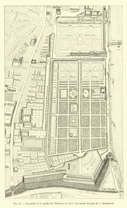 Tuileriernas palats och trädgård 1632, faksimil av planen av I Gomboust av French School