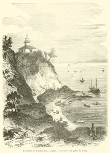 Kannon-Saki fyren (Japan), vid ingången till Yedobukten (gravyr) av French School