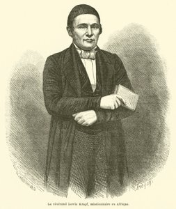 Pastor Lewis Krapf, missionär i Afrika (gravyr) av French School