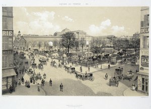 Le square du temple en 1881 - i "Paris genom tiderna: le templet et la rue Royale", sent 1800-tal av French School