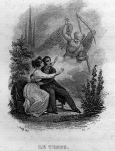 Le temps Chanson de Beranger i "" Oeuvres completes"" (1834) av Pierre Jean de Beranger (1780-1857), fransk poet och låtskrivare. av French School