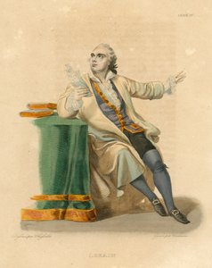 Lekain (färgad gravyr) av French School