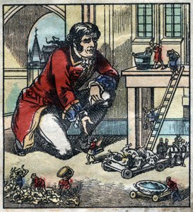 Lemuel Gulliver rådgivare för armén Lilliput. Illustration för "" Gulliver