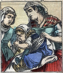 Lemuel Gulliver på Payx des Gants de Brobdingnag. Illustration för "" Gulliver