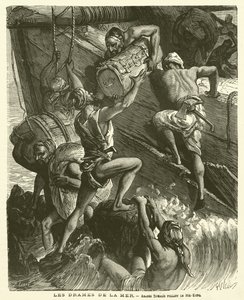 The Dramas of the Sea (gravyr) av French School