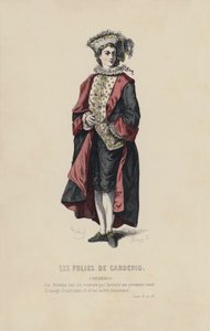 Les Folies De Cardenio, Cardenio (färgad gravyr) av French School