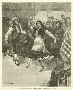 Gitanos i Spanien (gravyr) av French School