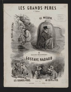 The Grand Fathers, fyra filosofiska sånger av Gustave Nadaud (litho) av French School