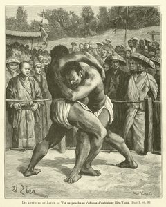 The Wrestlers In Japan (gravyr) av French School