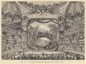 The Fun Varieties 1789, nu Theatre-Francais (gravyr) av French School