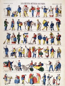 Les petits metiers de Paris, bild av Epinal från 1800-talet (gravyr) av French School