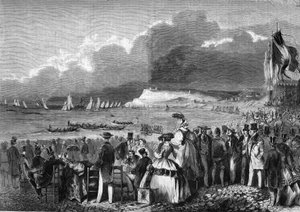 Regattor i Le Havre 1857. av French School