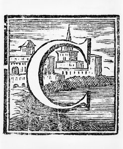 Bokstaven C, i Lencyclopédie, 1:a upplagan, 1752 av French School