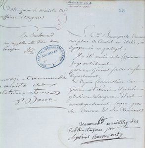 Rekommendationsbrev undertecknat av Napoleon Bonaparte (1769-1821) för sin bror, Joseph (1768-1844) december 1795 av French School