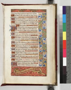 Lewis E 113 f.20r Dekorerad textsida med mottot Without Loyalty all is Lost, 1500-15