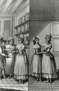 Libertinage - i "Historia dag för dag av en kvinna från den franska republiken", Restif de La Bretonne (1734-1806), Genève 1791-1794. av French School