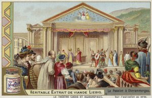 Liebig-kort med Oberammergau Passion Play av French School