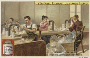 Liebig-kort med glasindustrin av French School
