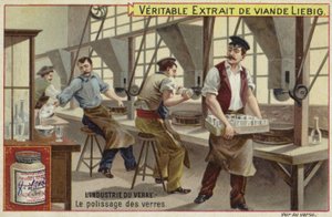 Liebig-kort med glasindustrin av French School