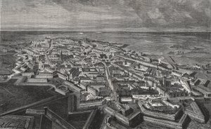 Lille stad i norra Frankrike - gravering i "La France illustree: geographie, histoire, administration statistique" av V.A. Malt-brunt. 1884 av French School