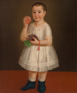 Liten flicka med frukt, ca 1840 av French School