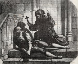 Inlåst i Towern i London kom han bara ut för att klättra på ställningen: förbundskansler Thomas More (1478-1535) i fängelse eftersom han vägrade att ge kungligt sigill till kung Henrik VIII (1491-1547) äktenskap med Anne de Boleyn (Anna eller Ann Bolin och av French School