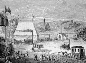 Lokomotivtävling hölls i Liverpool, oktober 1829 - i "" Album of Science; berömda forskare; Stora upptäckter””” 1896. av French School