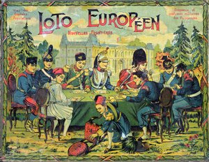 Loto Europeen, fransk version av spelet Lotto för barn, ca 1900 av French School