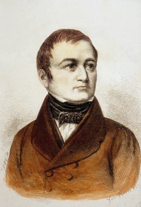 Louis Adolphe Thiers (färgad gravyr) av French School