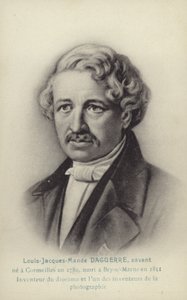 Louis Daguerre (1787-1851), fransk pionjär inom fotografi (litografi) av French School