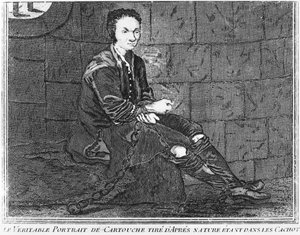 Louis Dominique Cartouche in prison   av French School