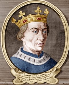 Ludvig VIII, kung av Frankrike (färgad gravyr) av French School