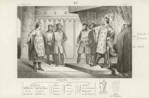 Ludvig VIII av Frankrike tar emot ett sändebud från sin fiende, Henrik III av England av French School