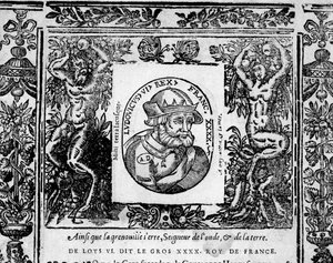 Louis VI Le Gros - i "Porträtt av Frankrikes kungar" av French School