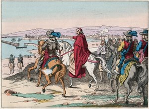 Louis XIII (1601-1643) och kardinal Richelieu vid La Rochelles säte, place d