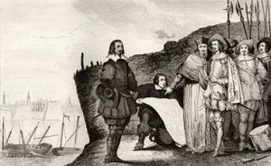 Ludvig XIII (1602-43) vid belägringen av La Rochelle i oktober 1628, från 