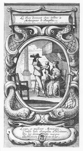 Ludvig XIII, kung av Frankrike ger order till Monseigneur le Dauphin (gravyr) av French School