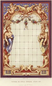Ludvig XIII stil målat glas av French School