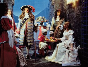 Ludvig XIV (1638-1715) i Versailles (vax) av French School
