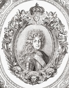 Louis XIV (1638-1715) från "Histoire de la Revolution Francaise" av Louis Blanc (1811-82) av French School