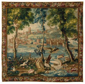 Louis XIV Beauvais "seaports" gobeläng, c.1700 av French School