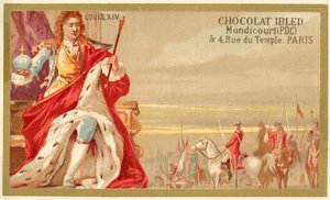 Ludvig XIV av Frankrike (chromolitho) av French School