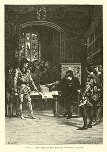 Ludvig XI och Karl den utslag i Peronne av French School