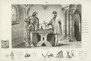 Ludvig XI av Frankrike hölls fången av Karl den djärve av Bourgogne i Peronne, 1468 av French School