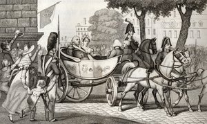 Ludvig XVIII (1755-1824) går in i Paris vid restaureringen 1814, från 